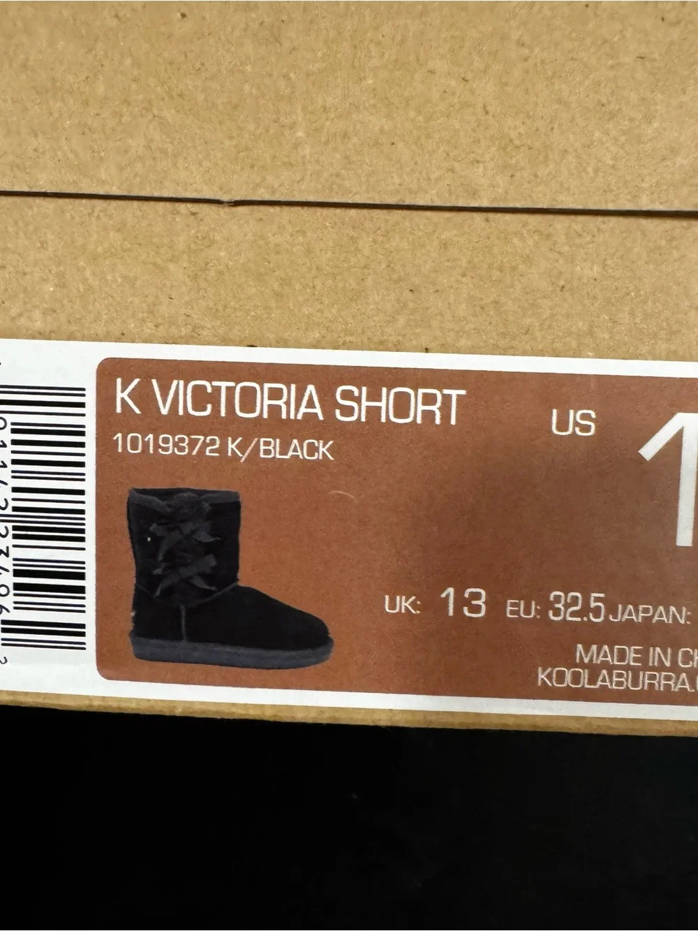 Ugg koolaburra Black Fleece-Lined Winter Boots with bow lace Trim size 1